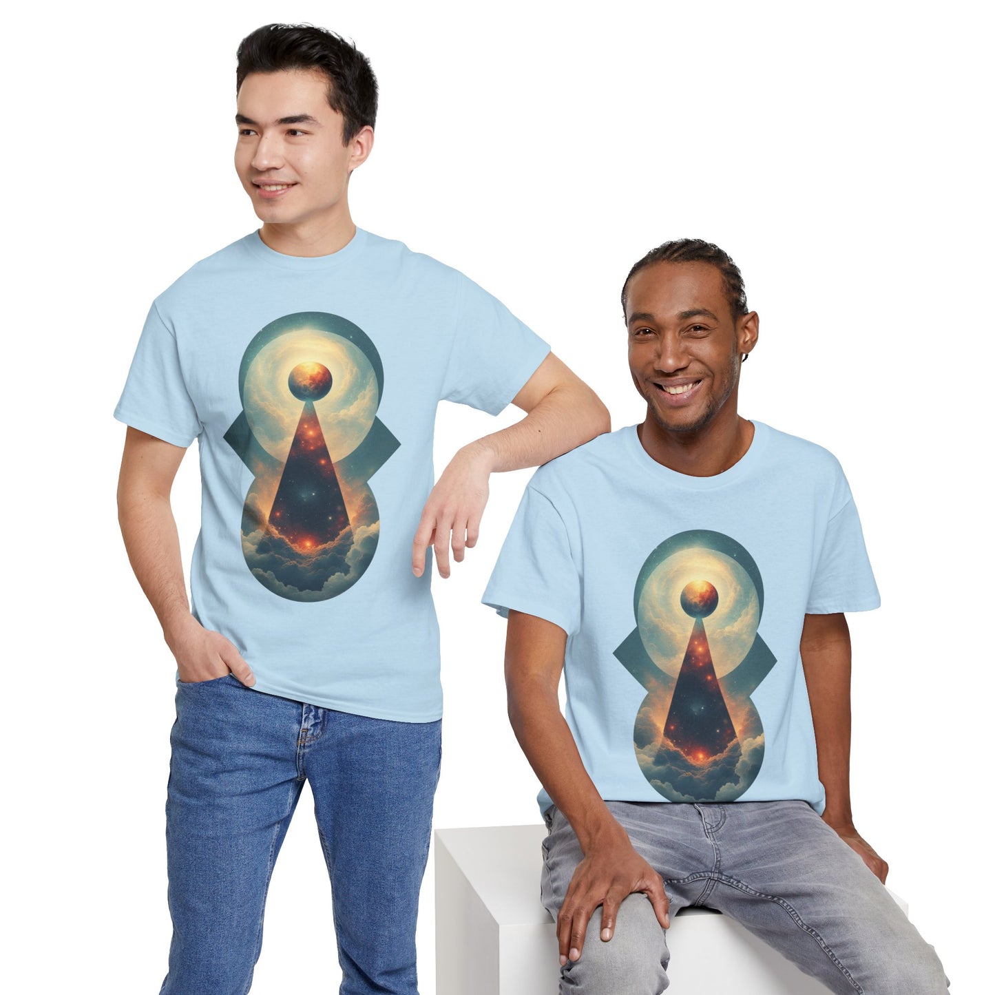 Geometric Galaxy Graphic Space Art Tee Shirt *Multiple Colors*