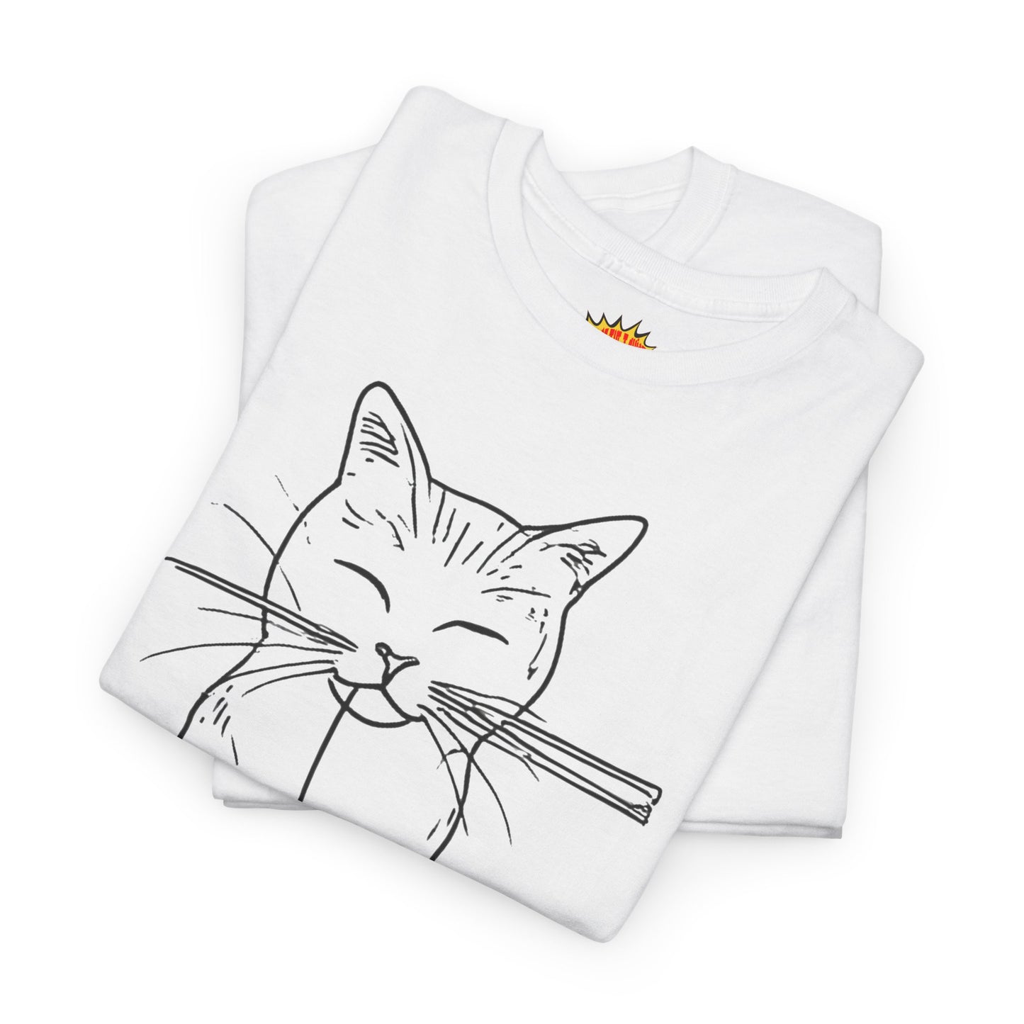 Cat w/Yarn Ball Line Art Drawing Tee Shirt *Multiple Colors*