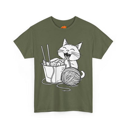 Happy Cat w/Noodles + Yarn Art Tee Shirt