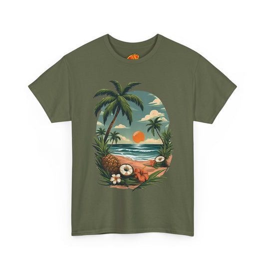 Vintage Style Beach Scene Graphic Tee Shirt *Multiple Colors*