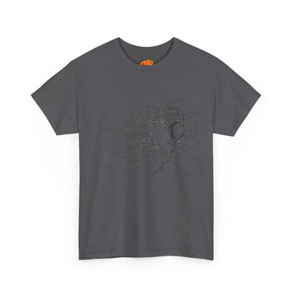Line Drawing Portrait Graphic Musical Art Tee Shirt