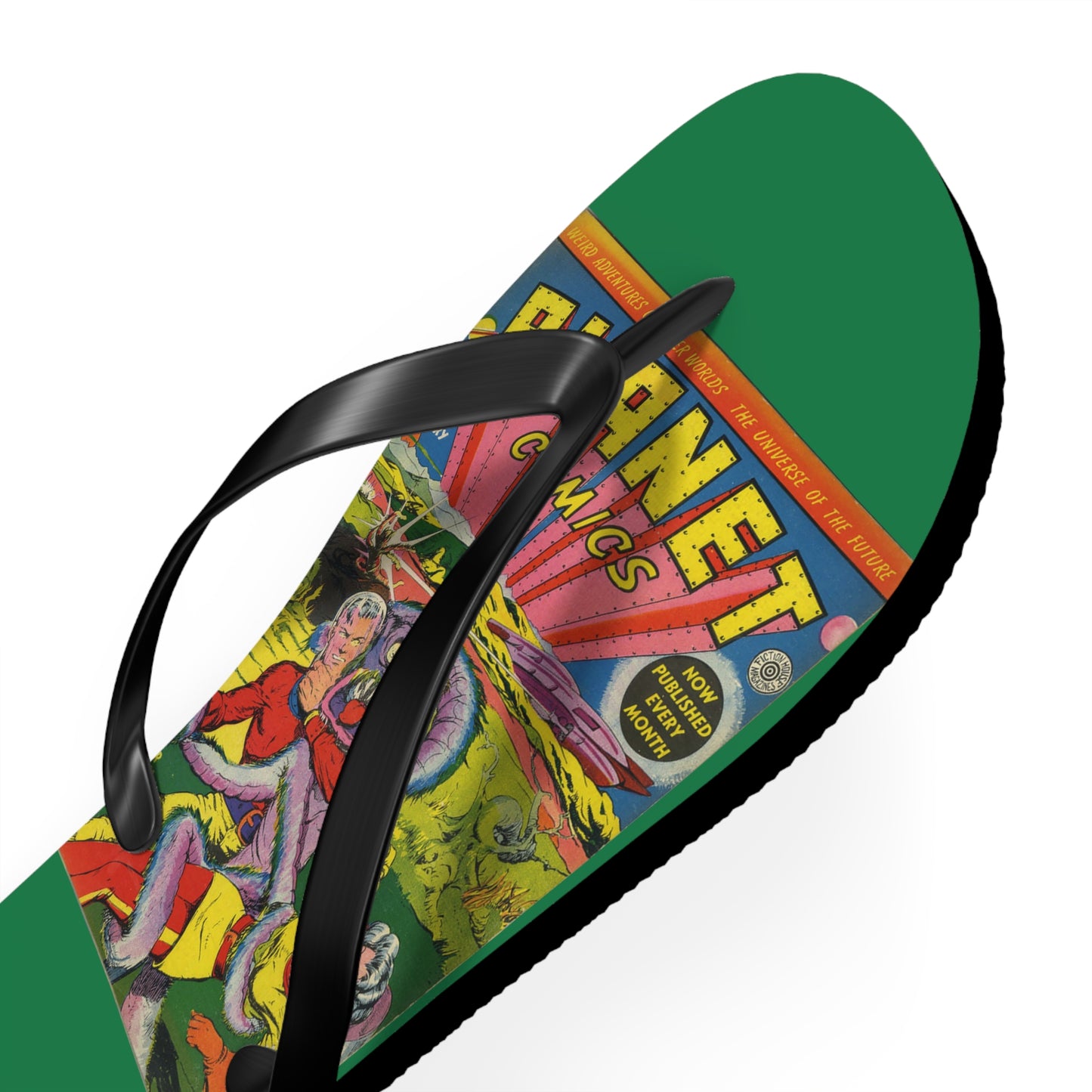 Planet Comics #2 Flip Flops Green *Multiple Sizes Available*