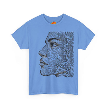 Human Face Profile Line Drawing Graphic Art Tee Shirt