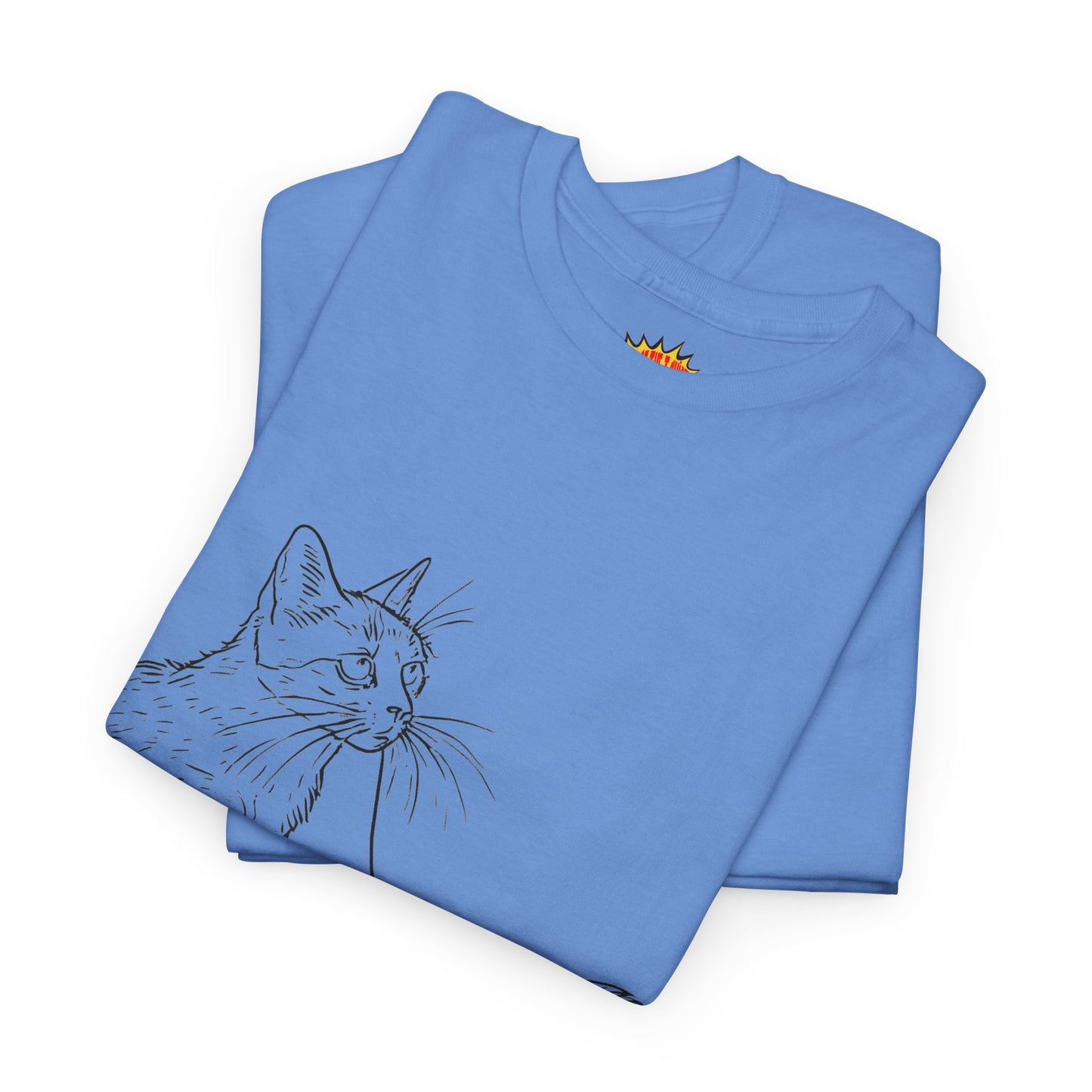 Cat w/Yarn Line Drawing Art Tee Shirt *Multiple Colors*
