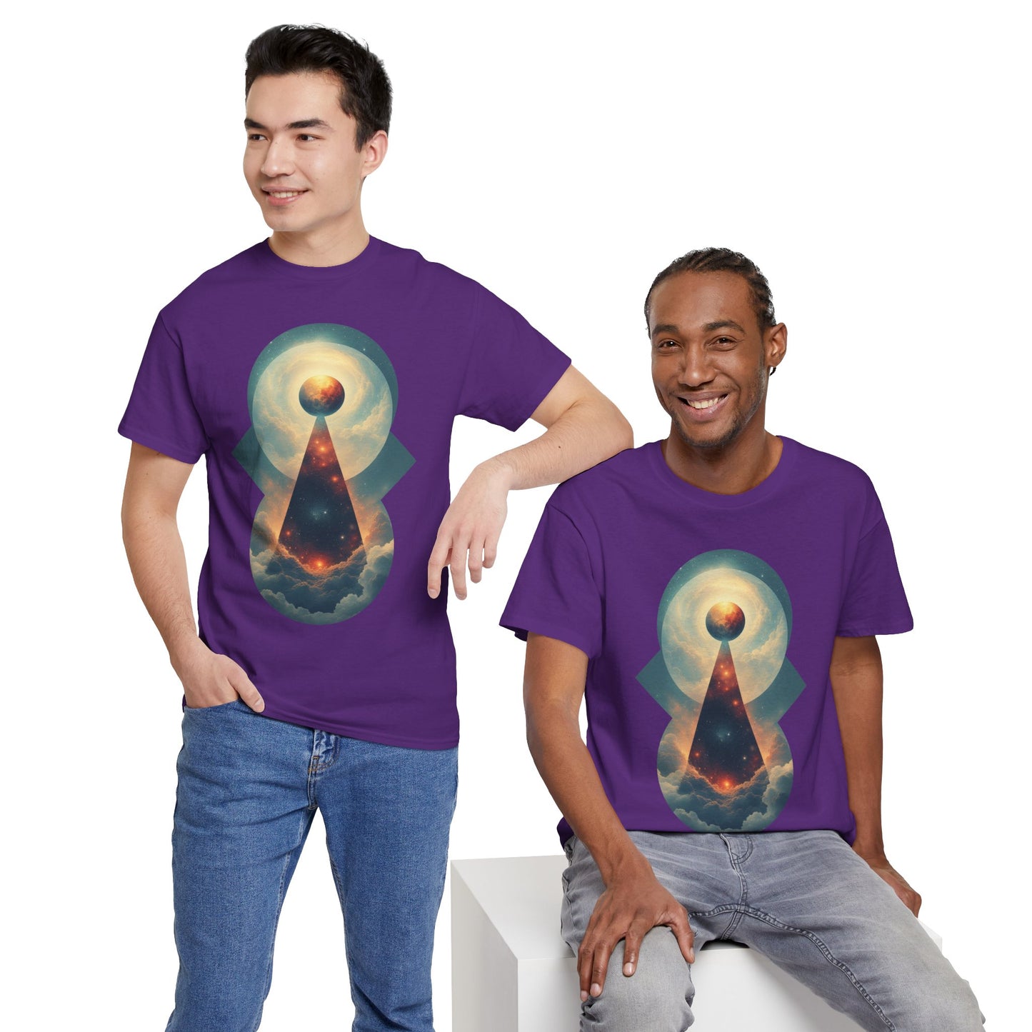 Geometric Galaxy Graphic Space Art Tee Shirt *Multiple Colors*