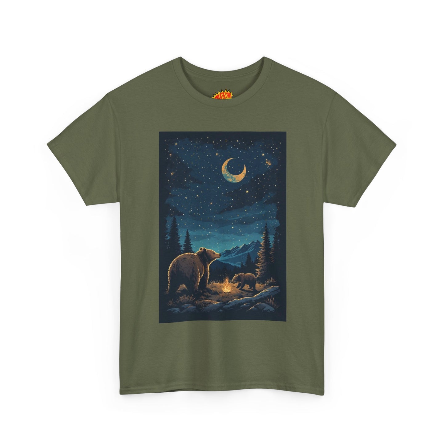 Grizzly Bear with Cub Night Scene T-Shirt *Multiple Colors*
