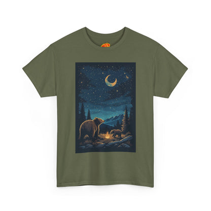 Grizzly Bear with Cub Night Scene T-Shirt
