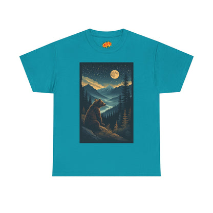 Sitting Grizzly Bear Full Moon Scene T-Shirt
