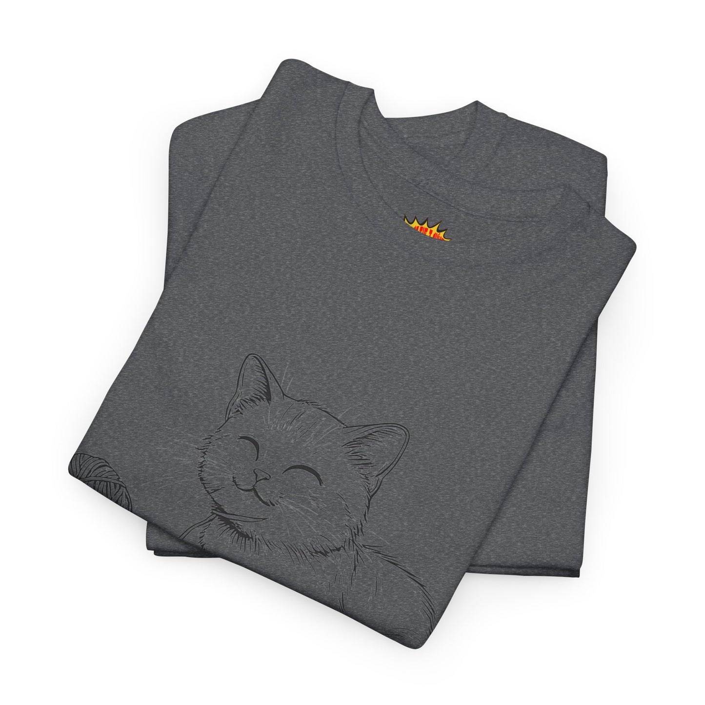 Cat w/Yarn Ball Line Drawing Tee Shirt *Multiple Colors*