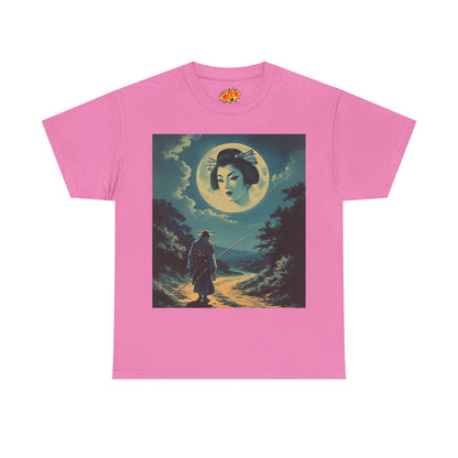 Travelling Samurai w/Full Moon Geisha Woman T-Shirt