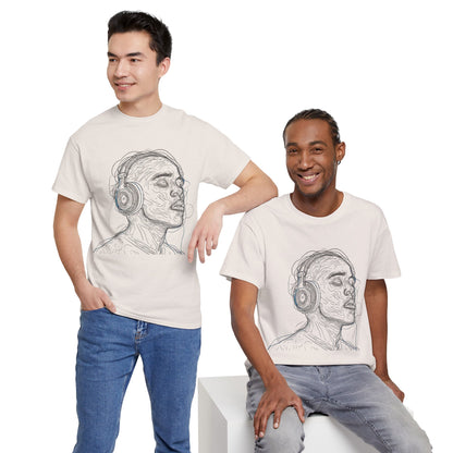 Line Drawing Portrait Graphic Music Art Tee Shirt