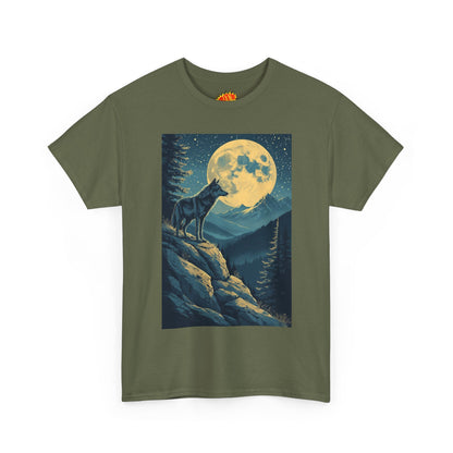 Mountain Wolf Full Moon Scene T-Shirt