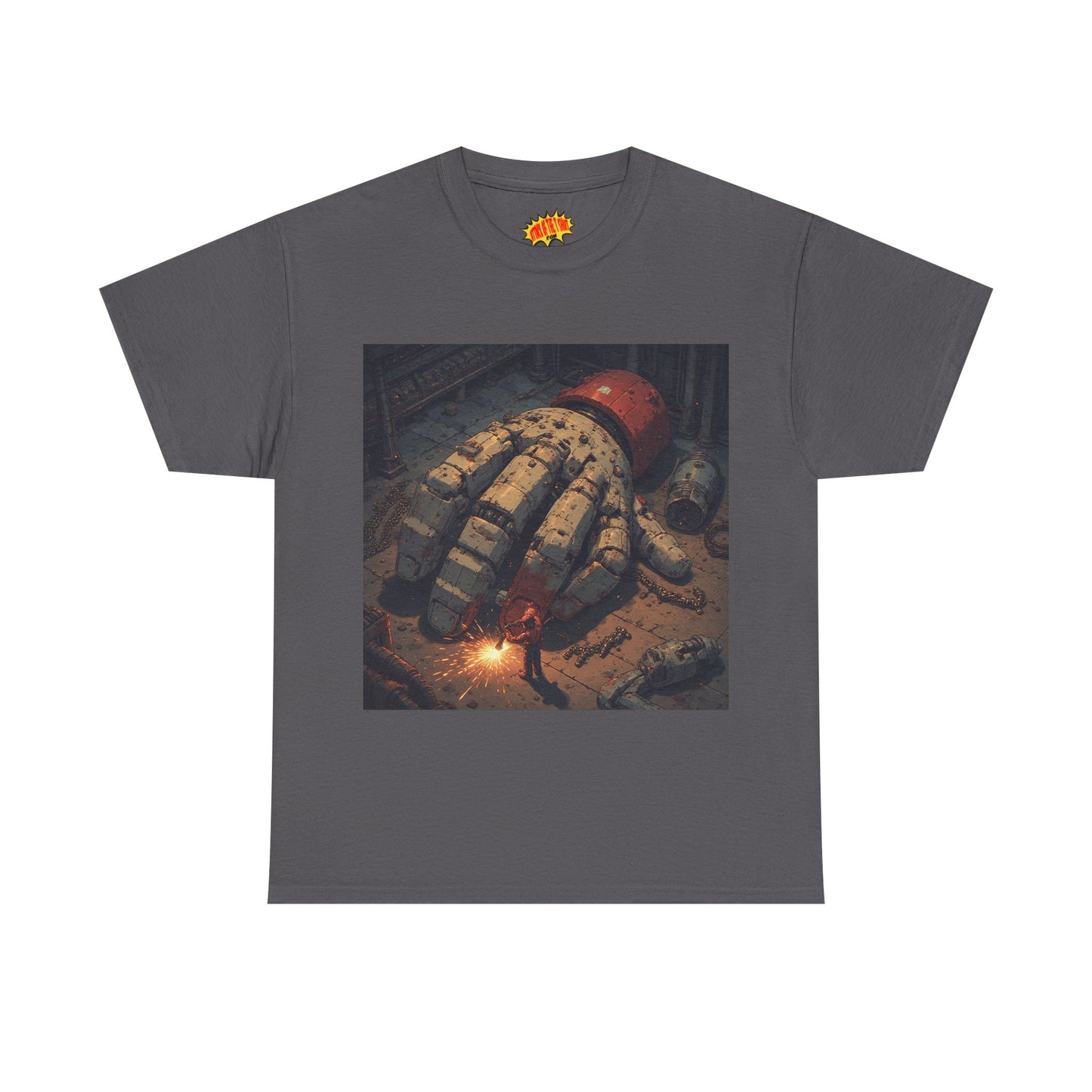 Anime Mech Factory Welder w/Giant Robot Hand T-Shirt *Multiple Colors*