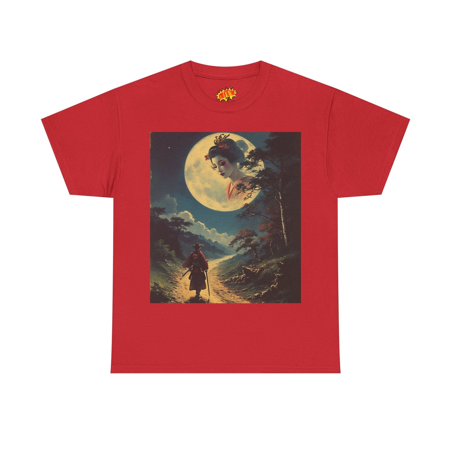 Travelling Samurai w/Full Moon Geisha T-Shirt *Multiple Colors*