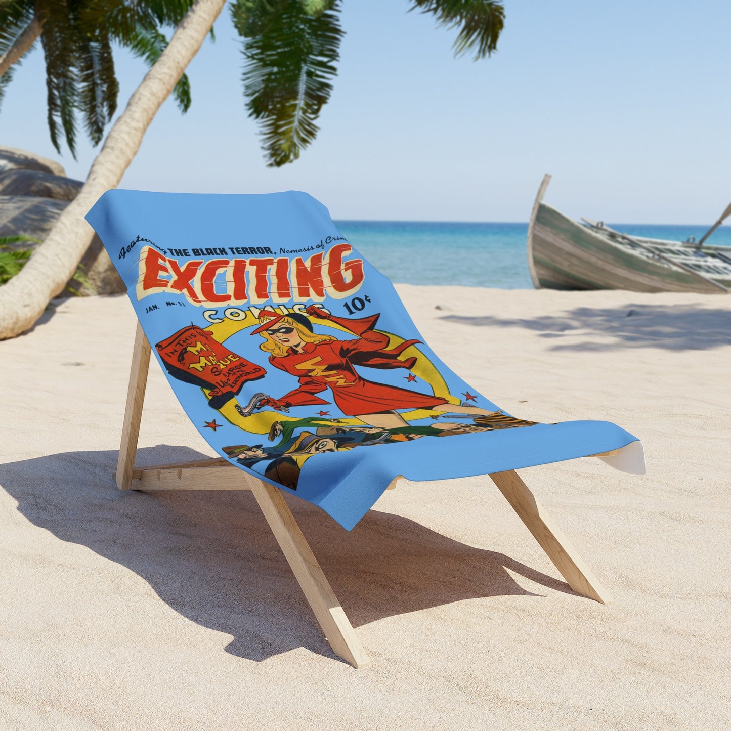 Miss Masque Beach Towel Blue