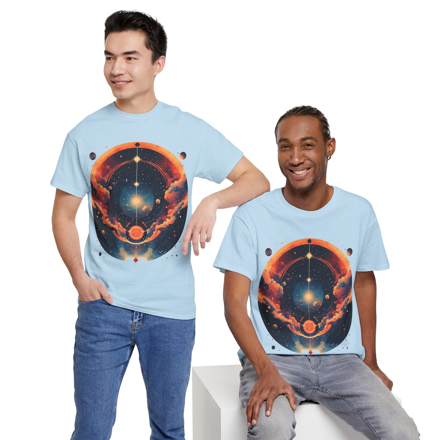 Round Galaxy Graphic Tee Shirt *Multiple Colors*