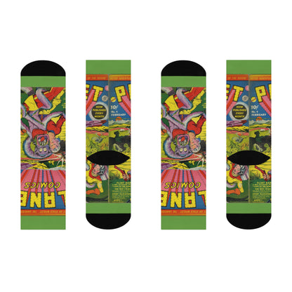 Planet Comics #2 Cushioned Socks Green