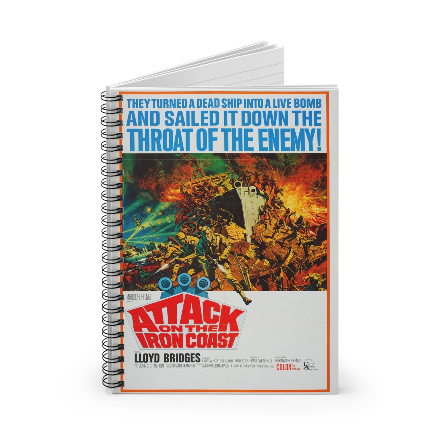 Attack on the Iron Coast - Vintage Movie Poster Notebook