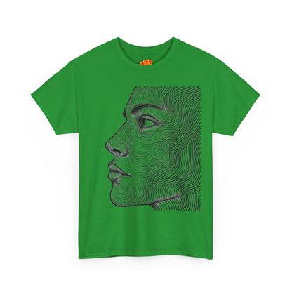 Human Face Profile Line Drawing Graphic Art Tee Shirt
