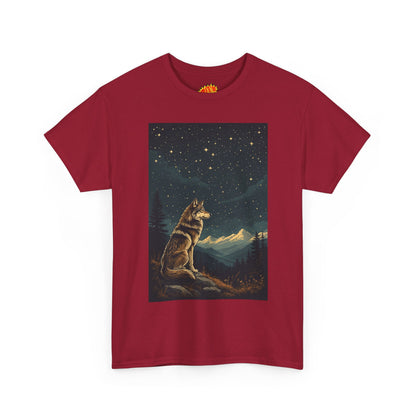 Mountain Wolf with Starry Night T-Shirt