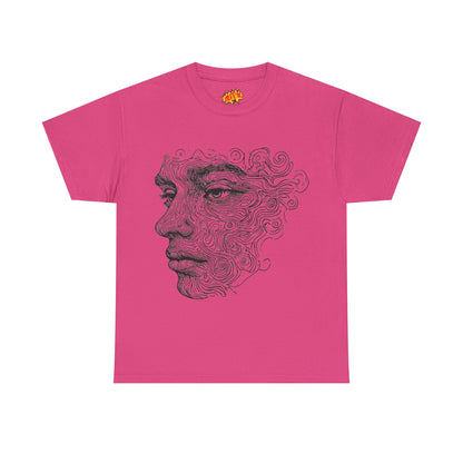 Human Face Silhouette Line Drawing Graphic Art Tee Shirt