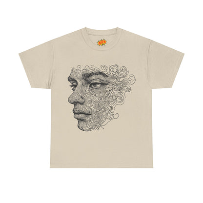 Human Face Silhouette Line Drawing Graphic Art Tee Shirt