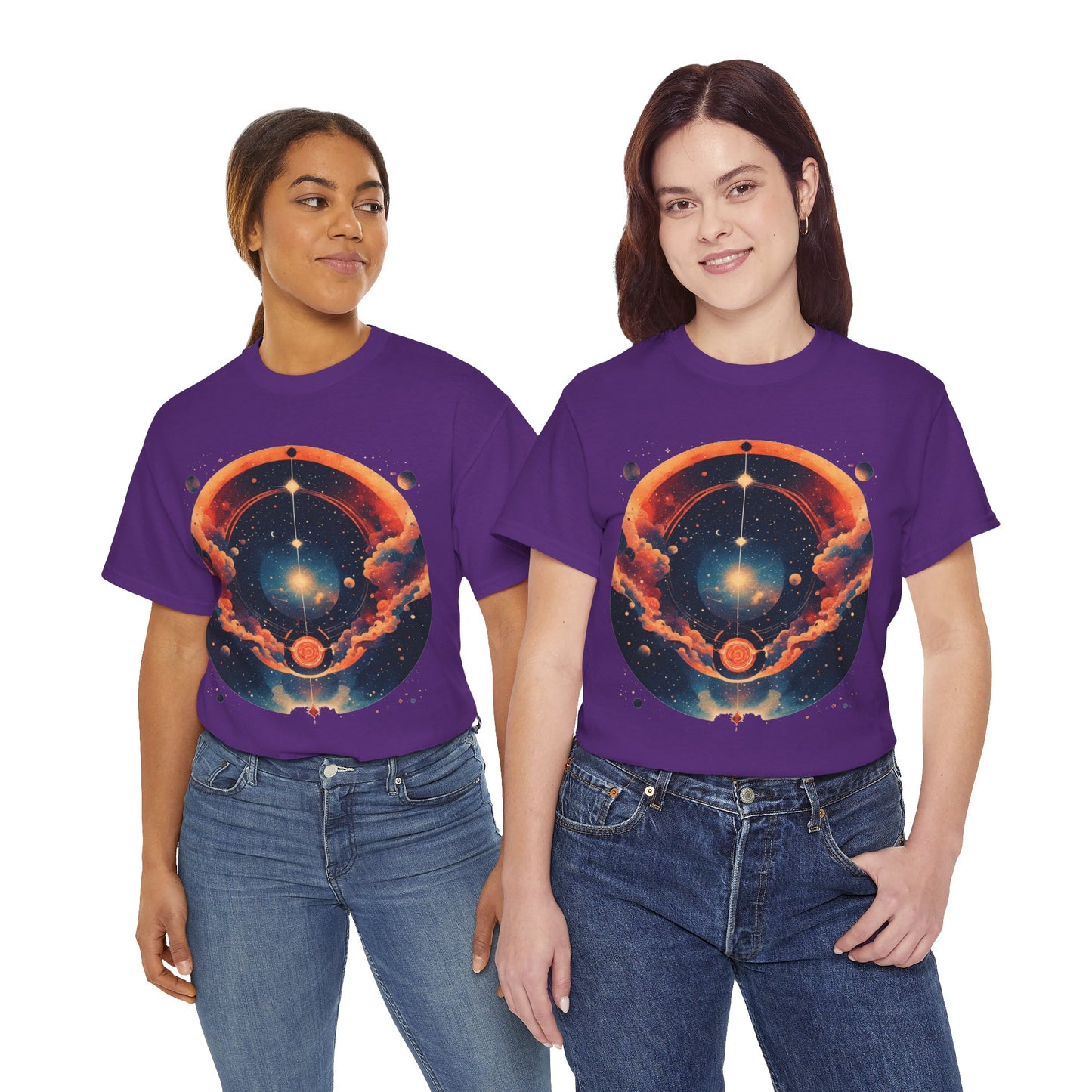 Round Galaxy Graphic Tee Shirt *Multiple Colors*
