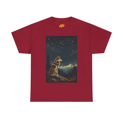 Mountain Wolf with Starry Night T-Shirt