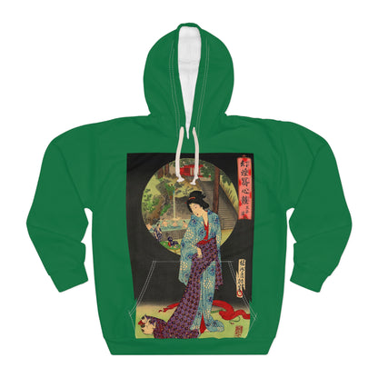 Oji Waterfall, Toyohara Chikanobu - Green Hoodie