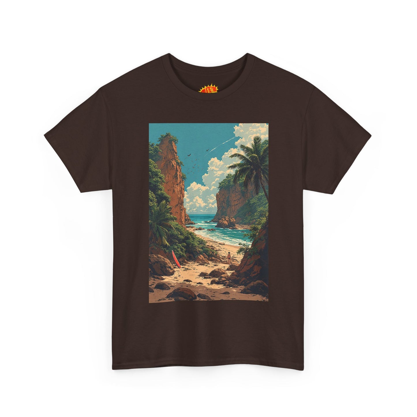 Modern Style Tropical Cliffs Scene T-Shirt *Multiple Colors*