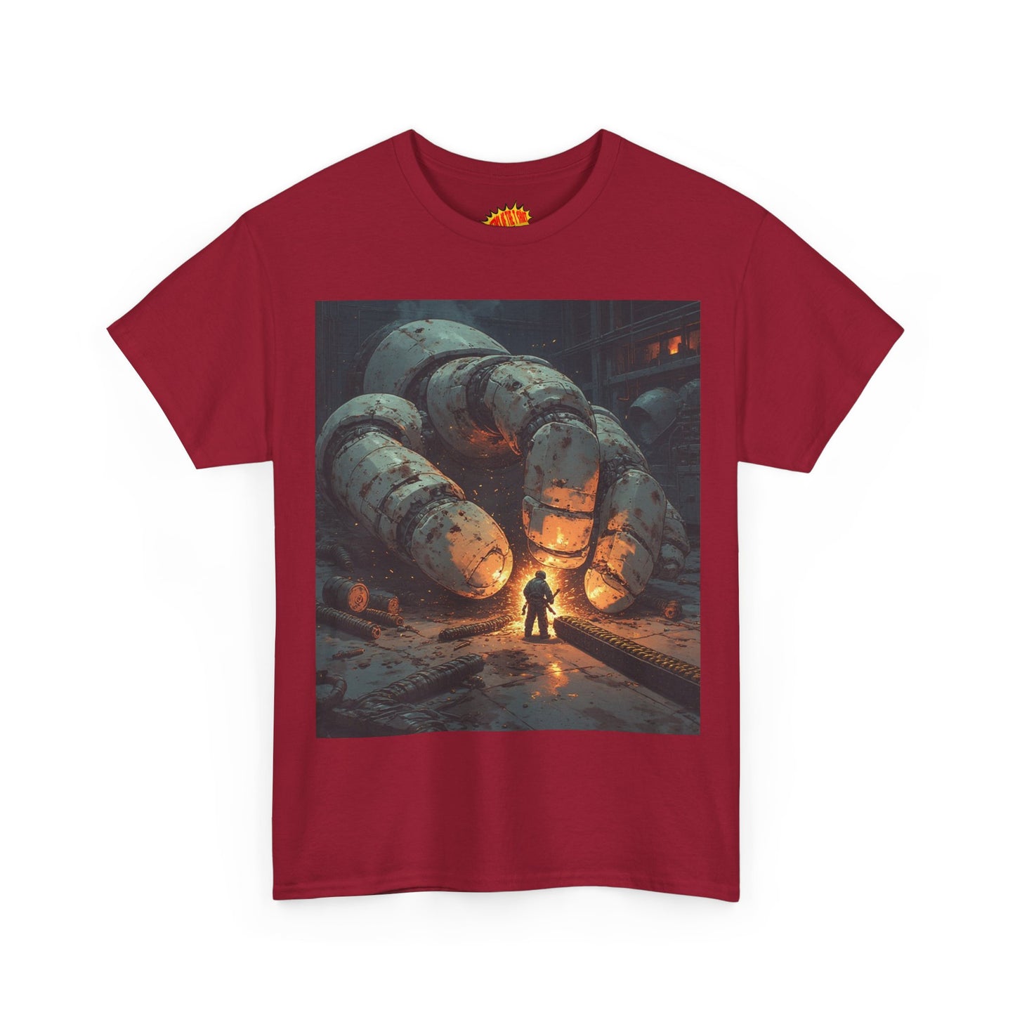 Anime Factory Welder w/Giant Robot Mech Hand T-Shirt *Multiple Colors*