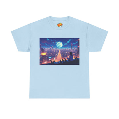 Anime Neon Night Cityscape w/Cats T-Shirt