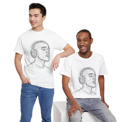 Line Drawing Portrait Graphic Music Art Tee Shirt