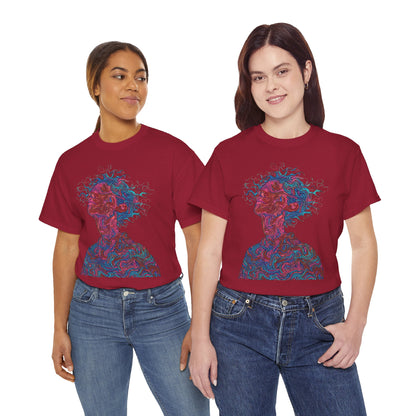 Line Drawing Multicolor Human Graphic Art Tee Shirt