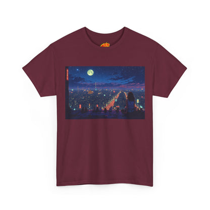 Anime Neon Cityscape w/Cats T-Shirt