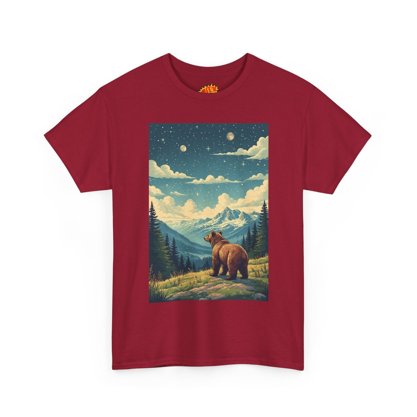 Mountain Bear Double Moon Scene T-Shirt *Multiple Colors*