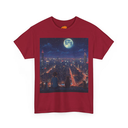 Anime City Neon Night Scene w/Cats T-Shirt