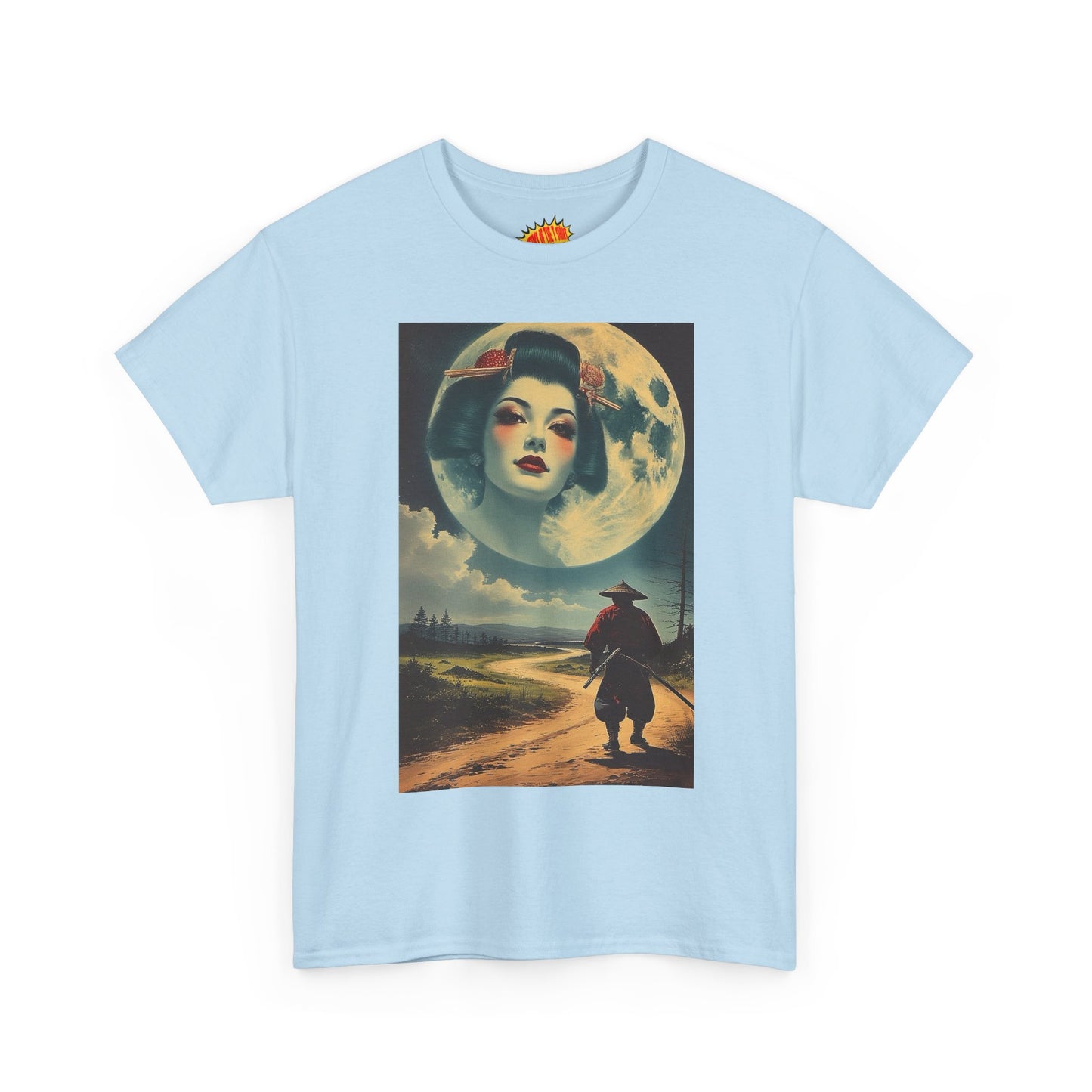 Samurai w/Geisha Full Moon T-Shirt *Multiple Colors*