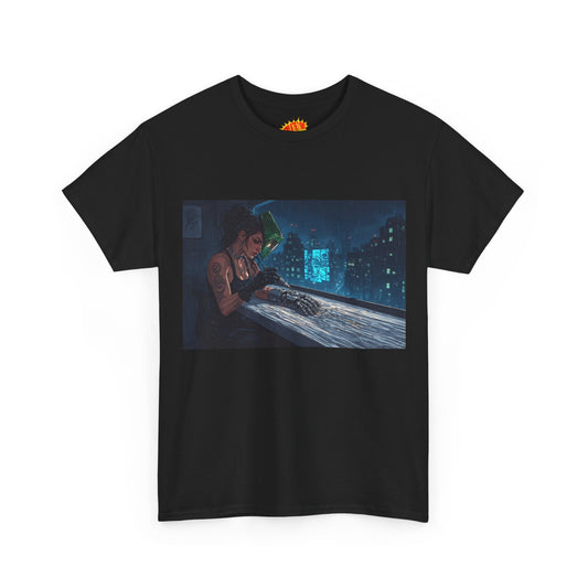 Cyberpunk Women w/Cybernetic Hand Scene T-Shirt *Multiple Colors*