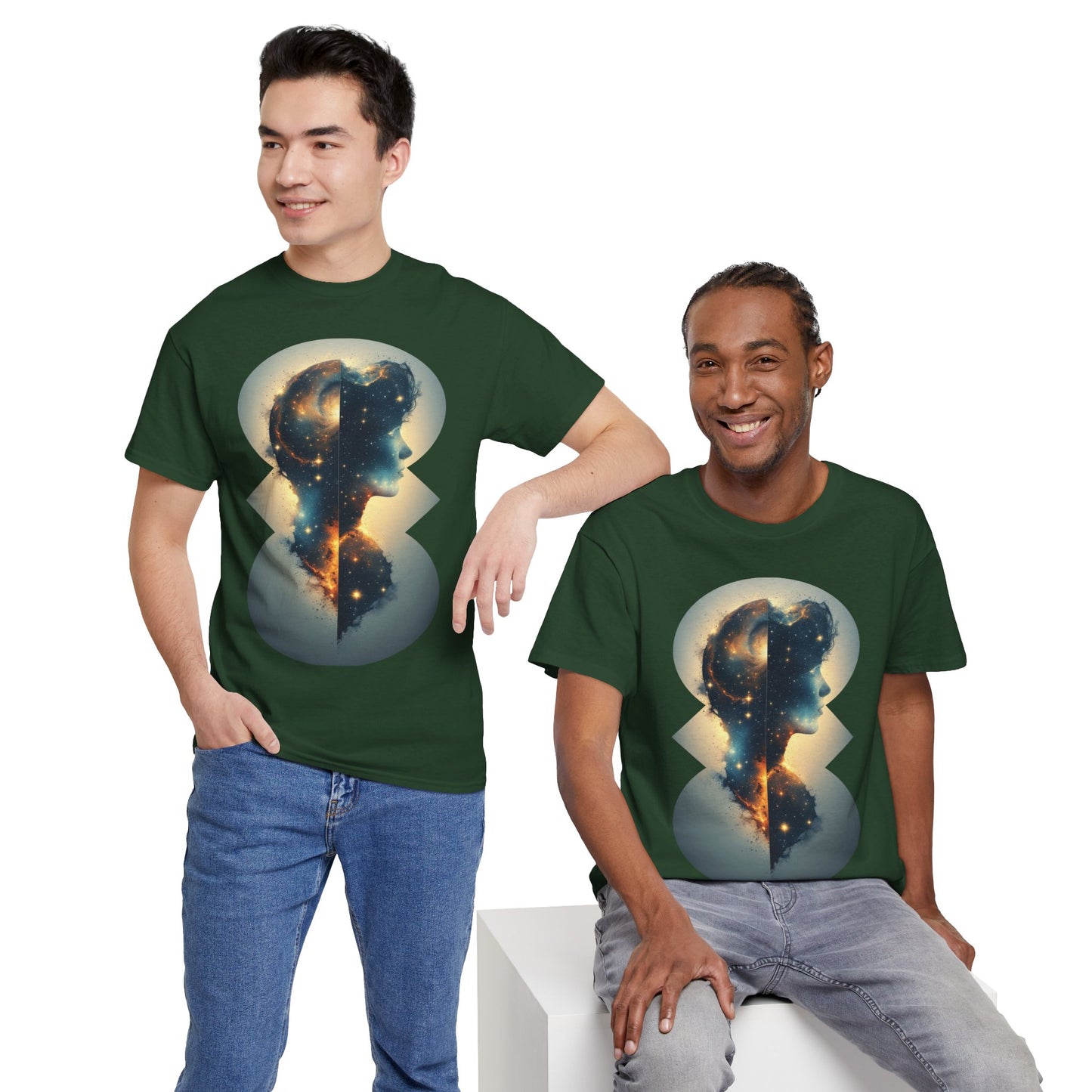 Cosmic Silhouette Galaxy Graphic Art Tee Shirt *Multiple Colors*