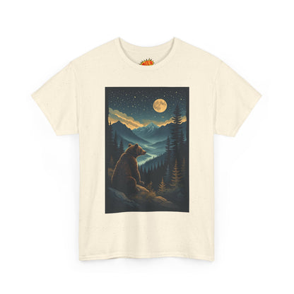 Sitting Grizzly Bear Full Moon Scene T-Shirt