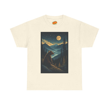 Sitting Grizzly Bear Full Moon Scene T-Shirt