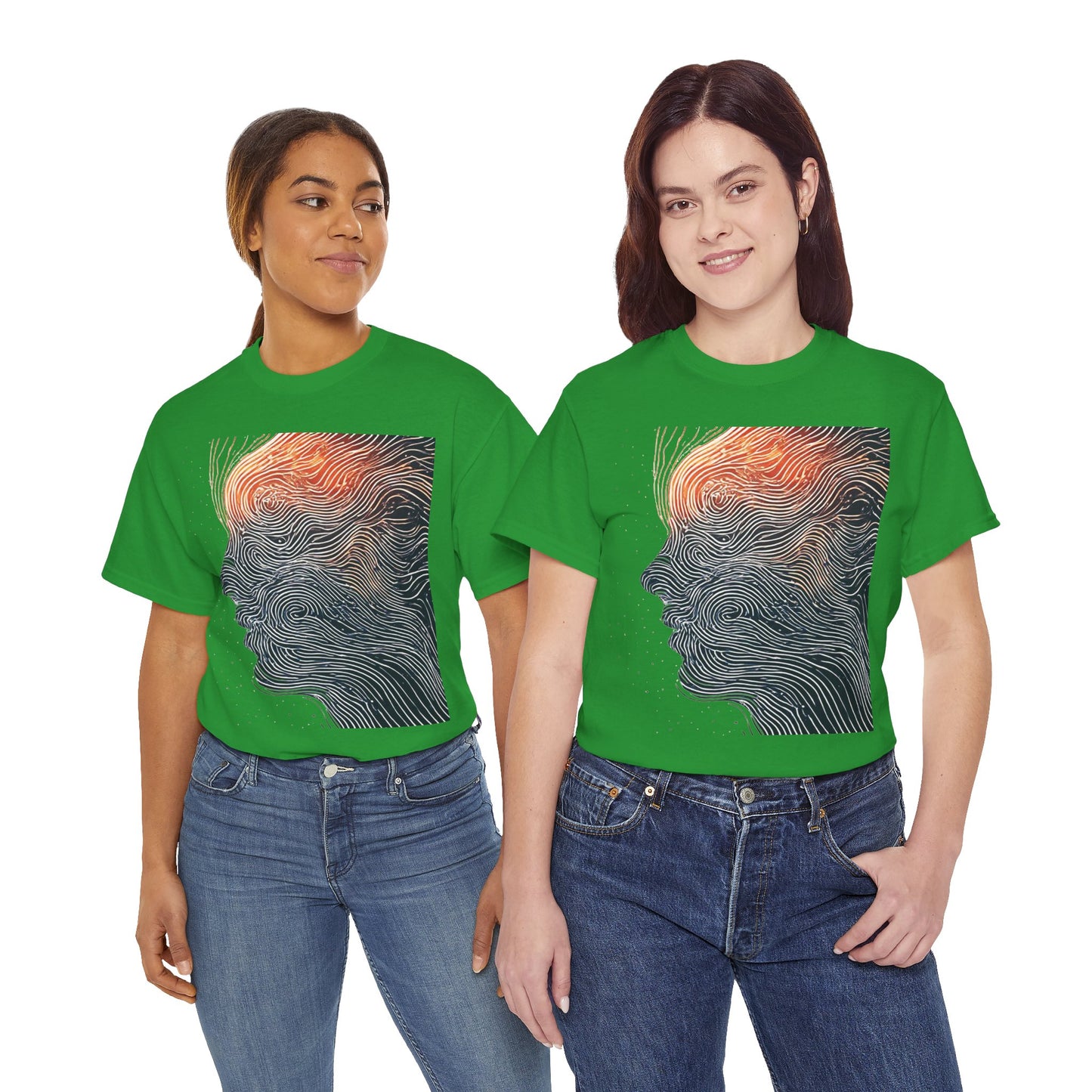 Line Drawing Face Graphic Art Tee Shirt *Multiple Colors*