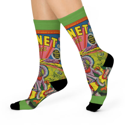 Planet Comics #2 Cushioned Socks Green