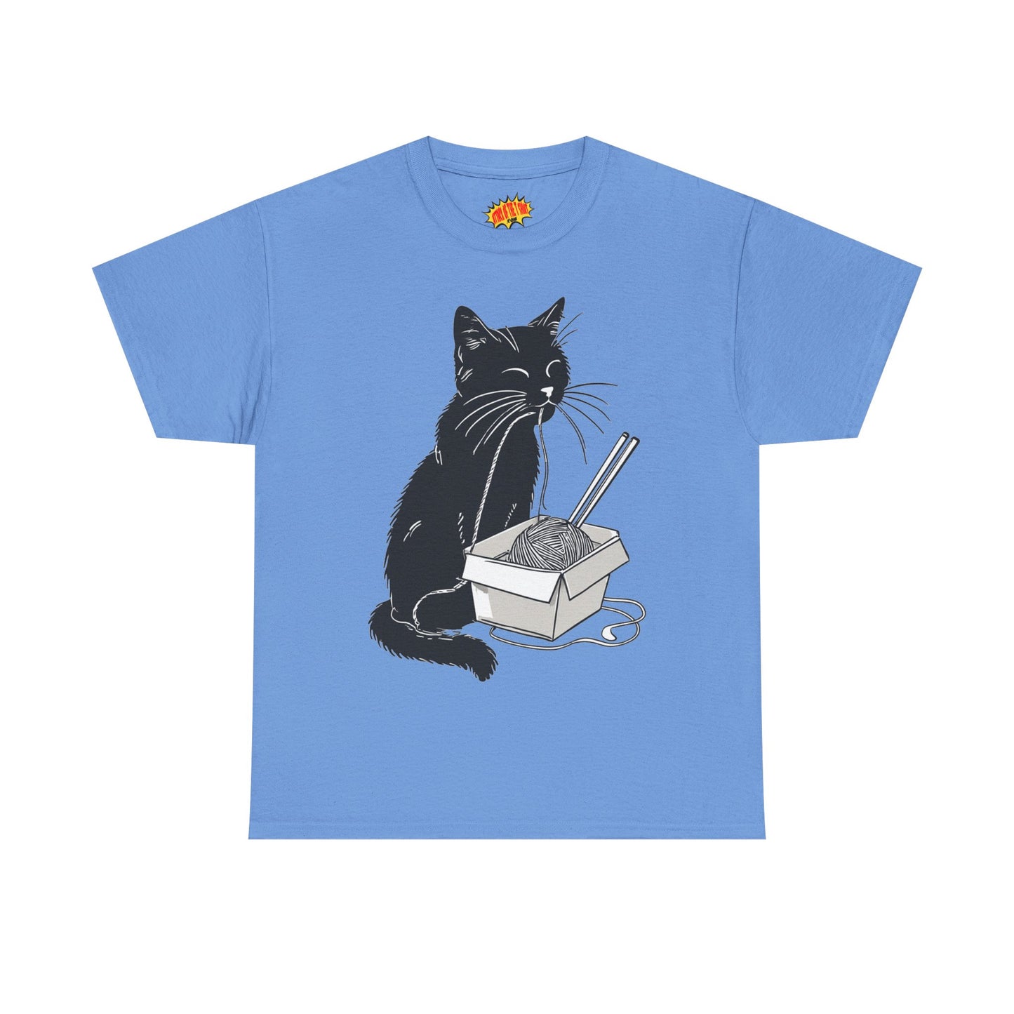 Black Cat w/Noodles Drawing Art Tee Shirt *Multiple Colors*