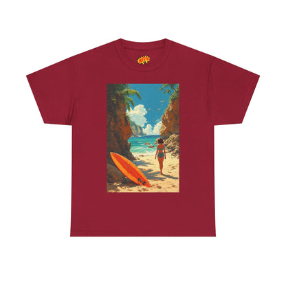 Modern Style Tropical Beach Scene T-Shirt