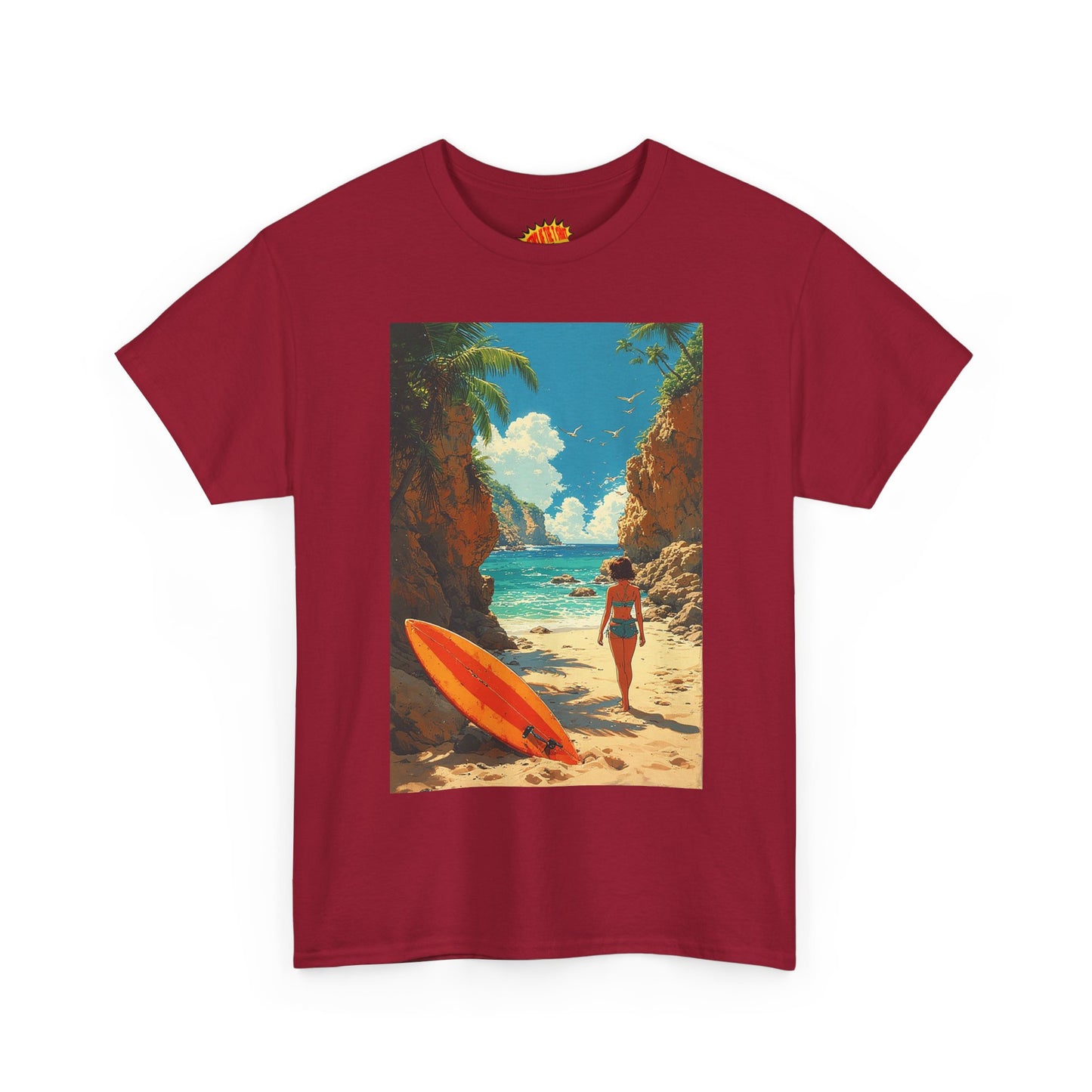 Modern Style Tropical Beach Scene T-Shirt *Multiple Colors*
