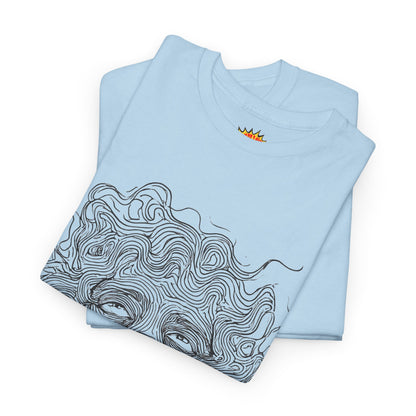 Human Face Line Drawing Graphic Art Tee Shirt