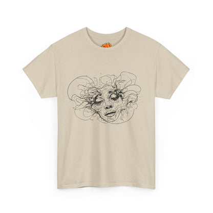 Abstract Face Line Drawing Graphic Art Tee Shirt