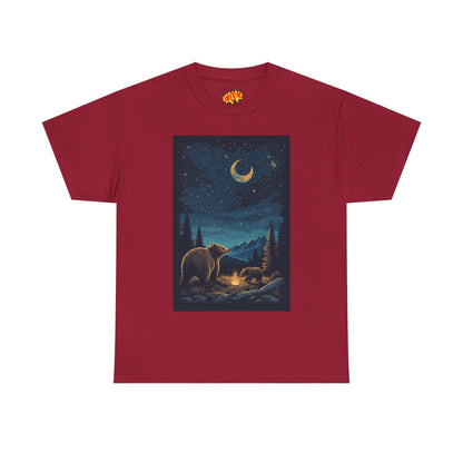 Grizzly Bear with Cub Night Scene T-Shirt
